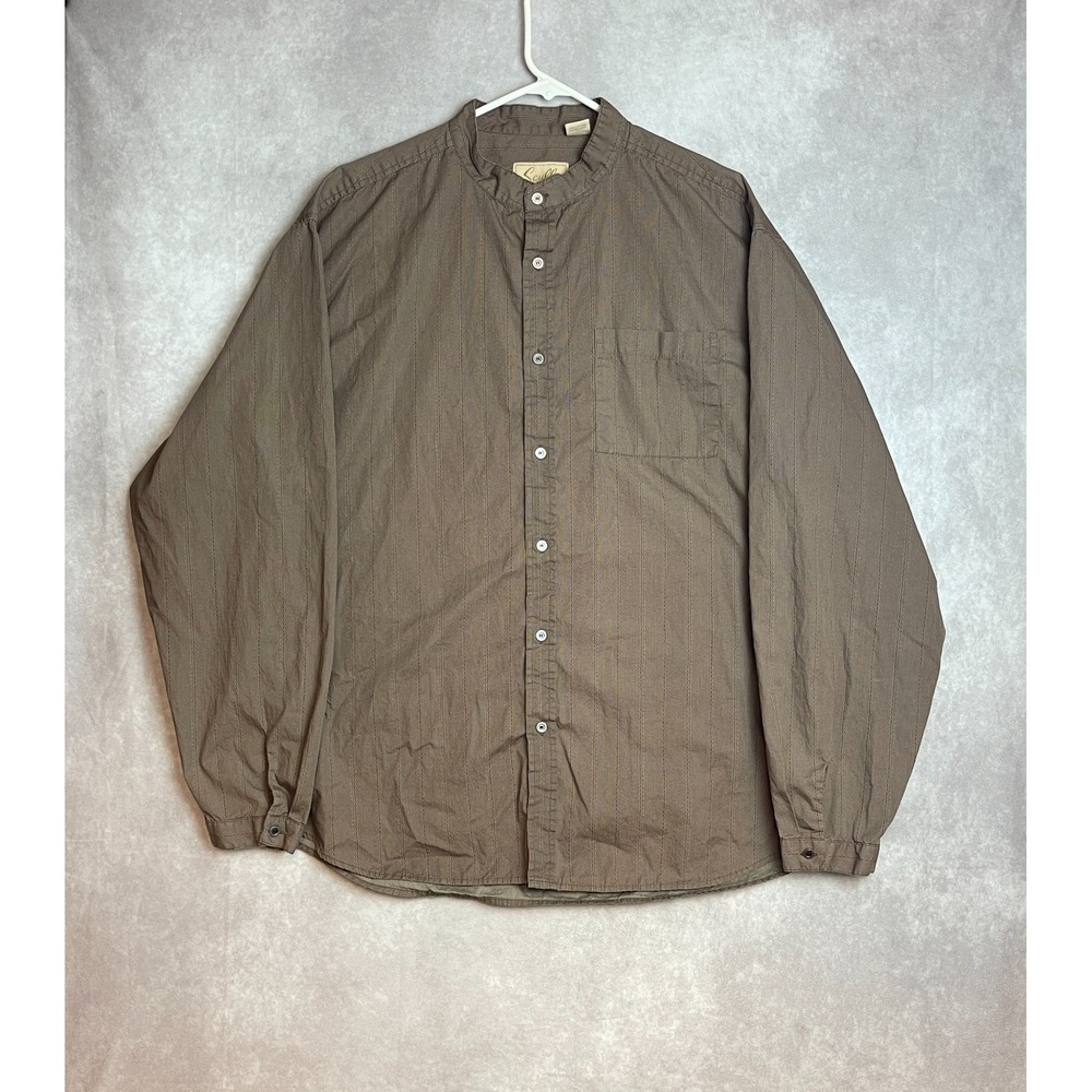 Scully Shirt Mens XL Brown Button Up Long Sleeve Cotton Outdoor Western Casual